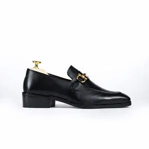 Handmade Black Leather Horsebit Loafers for Men – Classic Slip-On Dress Shoes image 2