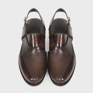 Handmade Brown Leather Peshawari Chappal | Traditional Men's Sandals  | Peshawri Sandals, Leather Footwear, Gift for him, Gift for Bf