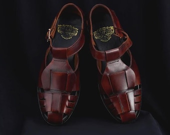 Handmade Brown Leather Peshawari Chappal: Classic Men's Sandals