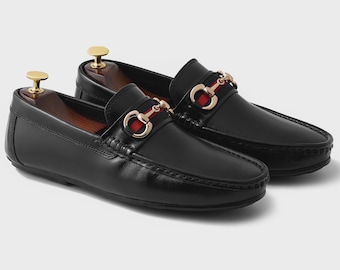 Mocassins de luxe en cuir pour hommes, fabriqués à la main – Chaussures de conduite décontractées et respirantes