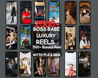 2500+ Luxury Boss Babe Reels: Social Media Content (MRR & PLR)