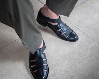 Men's Handmade Leather Fisherman Sandals: Cushioned Arch Support Geniune Leather Chappal