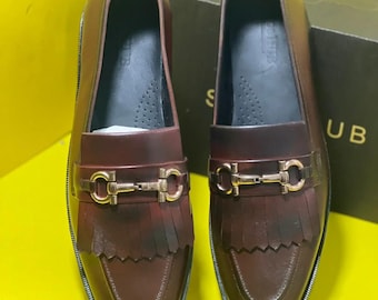 Mocasines casuales marrones hechos a mano para hombre / Mocasines de cuero personalizados / Calzado de lujo