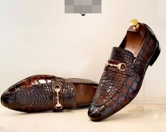 Handmade Crocodile Textured Leather Shoes | Custom Made | Handcrafted Shoes with Love