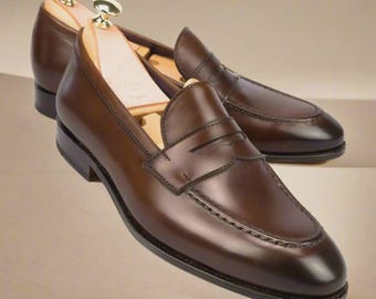 Mocasines Penny de piel hechos a mano / Zapatos de vestir / Calzado formal e informal