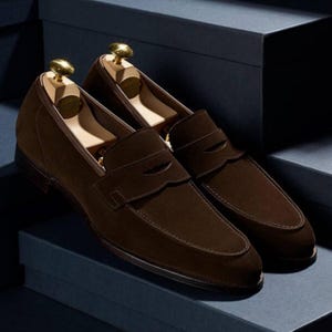 Premium Leather Men&#39;s Suede Loafer | Handmade Slip-On Dress Shoes for Men | Genuine Leather Casual Shoes for Party Prom Wedding