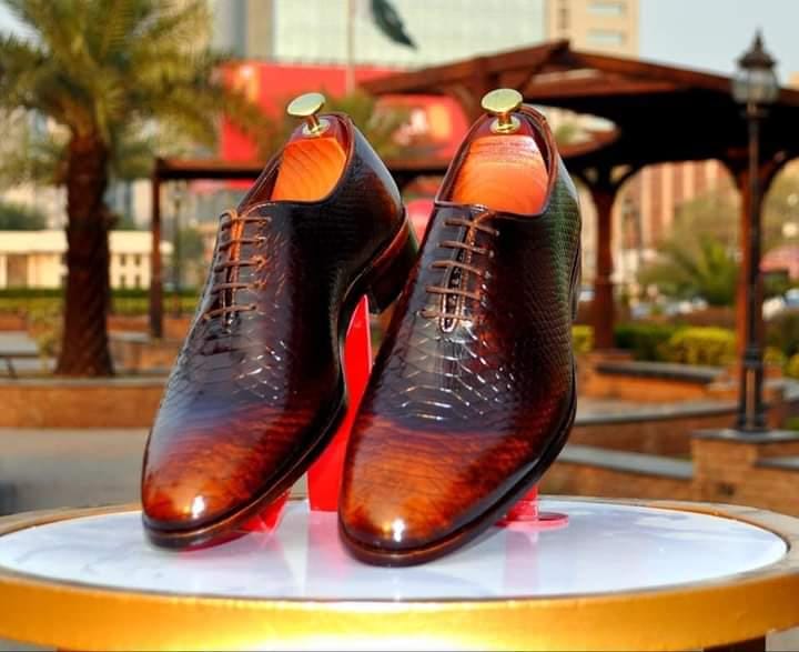 Handmade Python Leather Oxford | Men display picture 1
