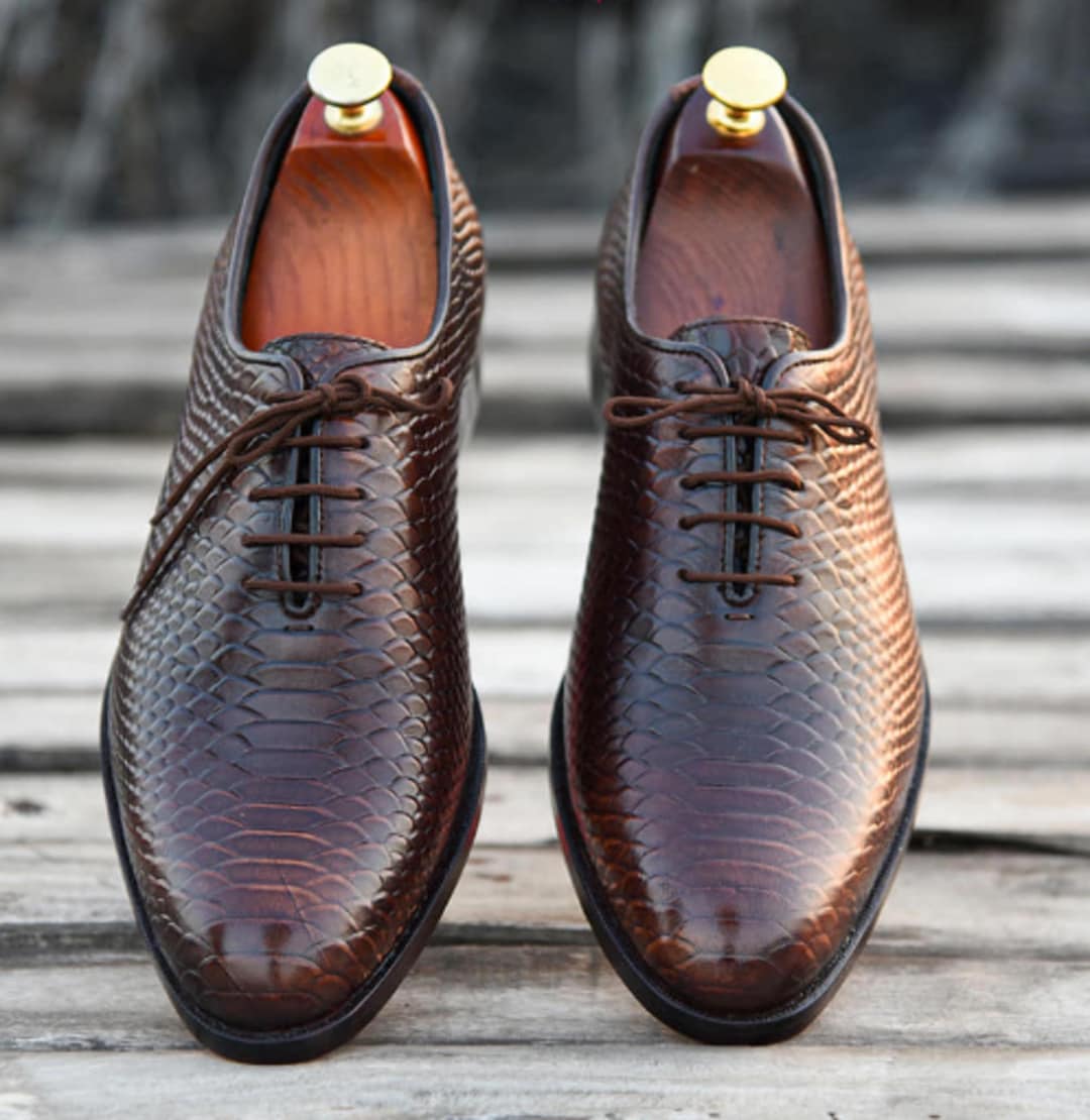 Handmade Python Leather Oxford | Men's Exotic Dress Shoes - Etsy