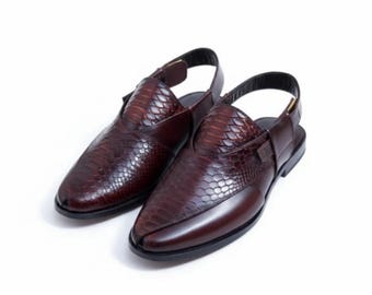 100% prawdziwej skóry ręcznie Peshawri chappal, sandały męskie, sandały Kaptaan, prezent dla mężczyzn Eid