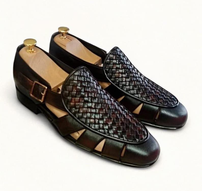 Handmade Woven Leather Sandals: Bespoke Men's Footwear image 5
