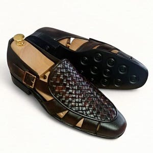 Handmade Woven Leather Sandals: Bespoke Men's Footwear image 3