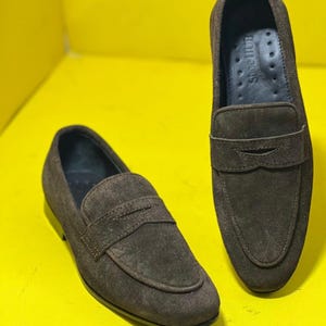 Men’s Brown Suede Leather Loafers Handmade Slip-On Casual And Dress Shoes Soft Comfortable Footwear
