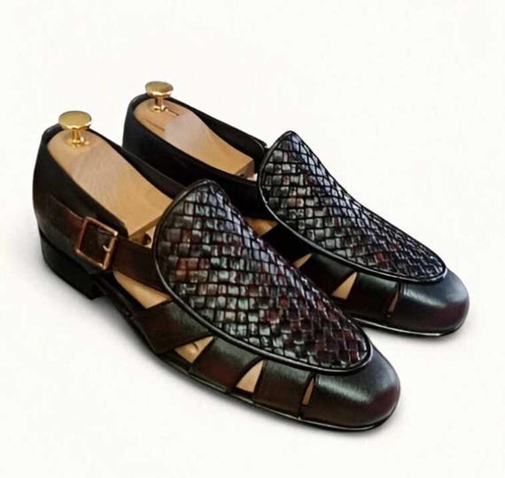 Handmade Woven Leather Sandals: Bespoke Men's Footwear