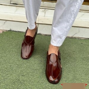 Handmade Peshawari Chappal for Men Genuine Leather Pakistani Sandals Traditional Pashtun Footwear image 2