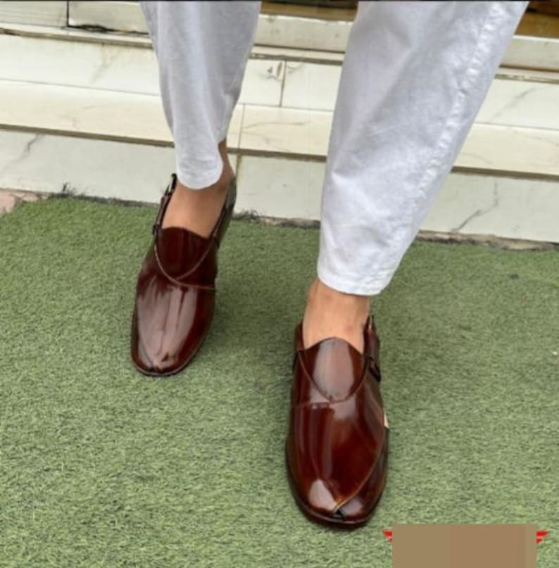 Handmade Peshawari Chappal for Men Genuine Leather Pakistani Sandals Traditional Pashtun Footwear image 2