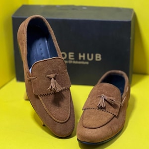 Handmade Suede Leather Loafers for Men - Slip-On Dress Shoes in Multiple Colors, Perfect for Casual & Party Wear
