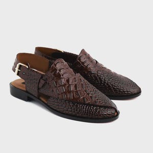 Handmade Leather Peshawari Chappal Sandals: Ethnic Wedding Shoes