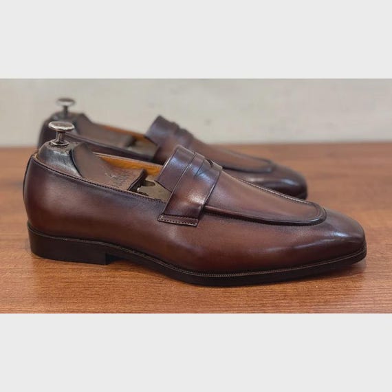 Handmade Leather Penny Loafers Dress Shoes | Formal And Casual Footwear