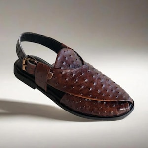 Brown Leather Sandals, Unique Style Handmade Peshawari Chappal, Comfortable Gents Foot Wear, Everyday Wear Sandals, Peshawari Chappal
