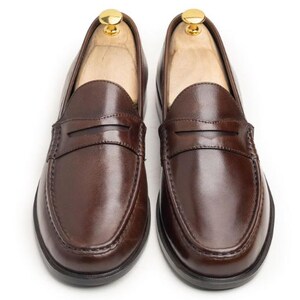 Men's Handmade Chesnut Smooth Leather Dress Shoes image 4