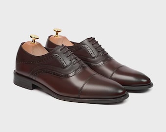 Scarpe di lusso in pelle fatte a mano da uomo – Brogue classiche senza tempo