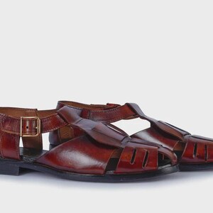 Handgefertigte Braune Leder Peschawori Chappal: Klassische Herren Sandalen Bild 4