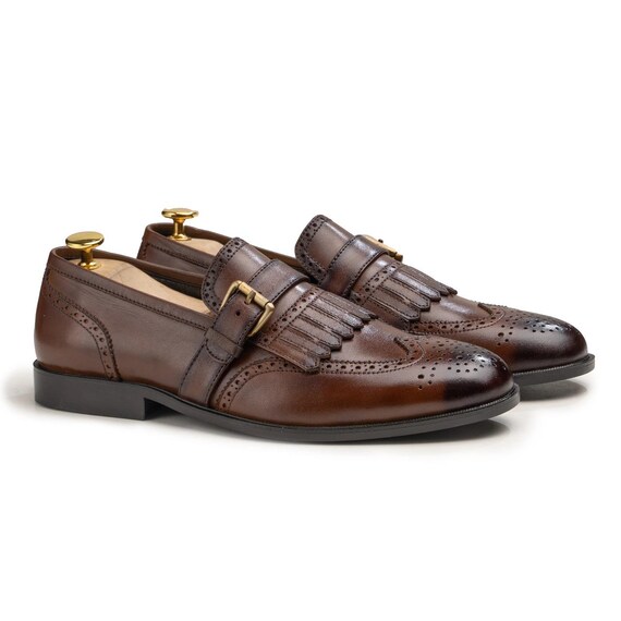Handmade Leather Tassel Loafers: Men