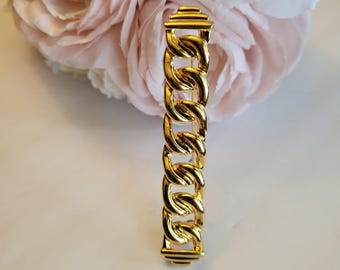 Vintage Bar Chain Link Brooch Pin Lapel Mid-Century Retro Classic Timeless Scarf Enhancer Shoulder Elongated Goldtone Costume Jewelry Gift