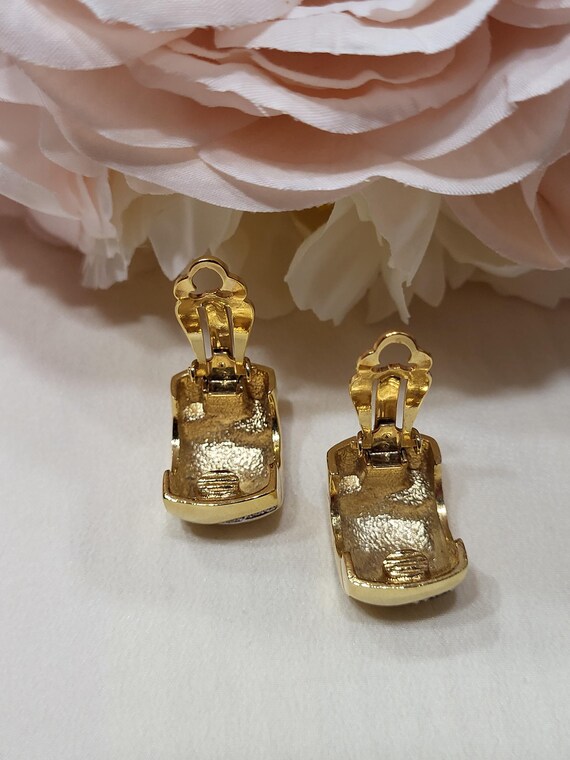 Earrings Inspired C Shape, Chunky, Wave Sparkle C… - image 6