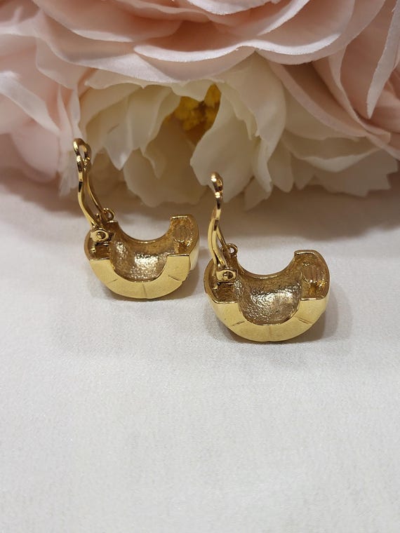 Earrings Inspired C Shape, Chunky, Wave Sparkle C… - image 4