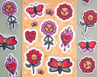 Sassy Feminist Sticker Set: Tattoo-Inspired Vinyl Decals