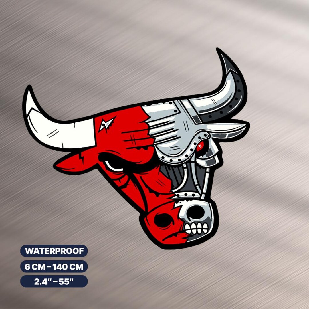 Chicago Bulls Sticker - UV & Rain Resistant Vinyl - Various Sizes ...