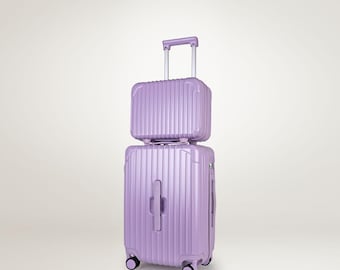 JLY Carry On Luggage with 14" Makeup Case, 2-Piece Travel Set with Cup Holder, Lightweight Spinner Suitcase for Business & Trip
