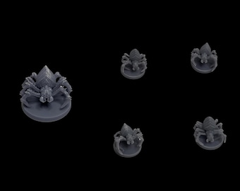 5 x spinnen: RPG/DND/miniaturen op tafel/grote spin/kleine spinnen