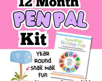 Grandparent Pen Pal Kit: 12 Months of Printable Snail Mail for Grandkids