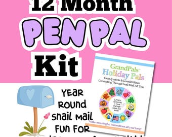 Grandparent Pen Pal Kit: 12 Months of Printable Snail Mail for Grandkids