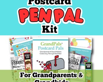 Grandparent & Grandkid Postcard Pen Pal Kit: Printable Snail Mail