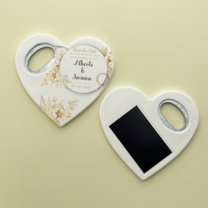 Abridor de garrafas magnético personalizado em formato de coração, lembrancinhas de casamento personalizáveis, presente de casamento para convidados, salve a data, 50 peças