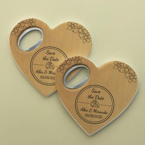 Personalized Heart Bottle Opener Magnet, Customizable Wedding Favors, Wedding Gift for Guests, Heart Wedding, Save the Date