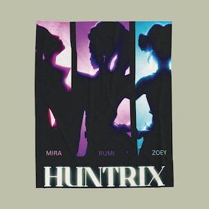 Manta de peluche de Cazadores de demonios del Kpop, Mira, Rumi y Zoey, Manta del grupo Cazadores de demonios del Kpop - Huntrix, Manta ultrasuave