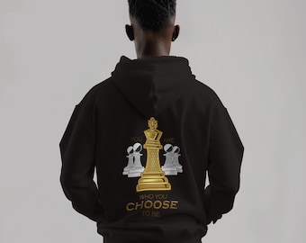 Motivational Chess Hoodie Stylish Unisex Sweatshirt for Gamers, Strategists & Streetwear Lovers, Cozy Gift for Him or Her