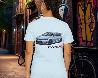 Type R Civic Illustration T-Shirt | Honda Chest Logo | JDM Racing Tee for Car Enthusiasts