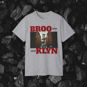 Brooklyn Themed Unisex Ultra Cotton T-Shirt, lässige Streetwear, NYC Geschenk, Grafik-T-Shirt, Reise-Souvenir, Brooklyn Map Tee, Urban Style