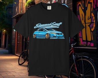 Blue Stanced Car Illustration T-Shirt | Slammed S2K Racing Graphic | JDM Streetwear Tee