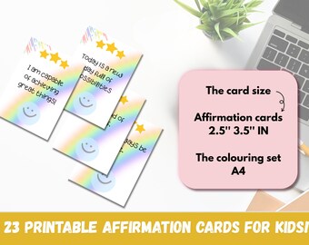 Positive Printable Affirmation Cards for Kids, Digital Download, Gift for Kids, I Am Loved, Easter Coloring Page for Kids
