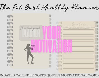 undated planner fitness, planners, fitness planner, monthly planner, undated and motivational planner