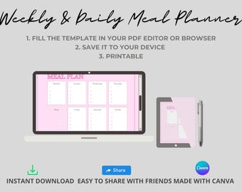 meal planner, undated planner, meal, get fit planner, food planner, monthly meal planner, daily meal planner, food recipe
