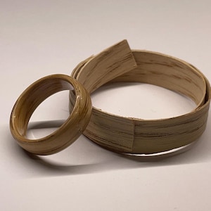 Oak bent wood ring handmade gift for him gift for her 5th wedding anniversary gift mens rings womens rings