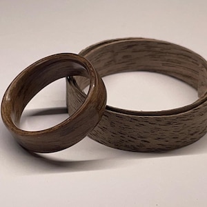 American walnut bent wood ring handmade gift for him gift for her 5th wedding anniversary gift mens rings womens rings