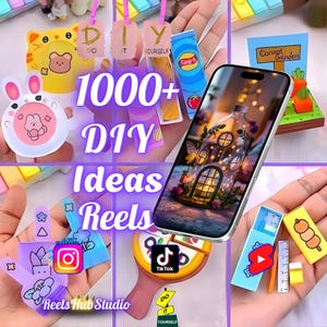 Plus de 1 000 vidéos de bricolage 4K – Contenu viral pour Instagram, TikTok, courts métrages YouTube – Projets créatifs, découpe, peinture sur céramique, inachevé